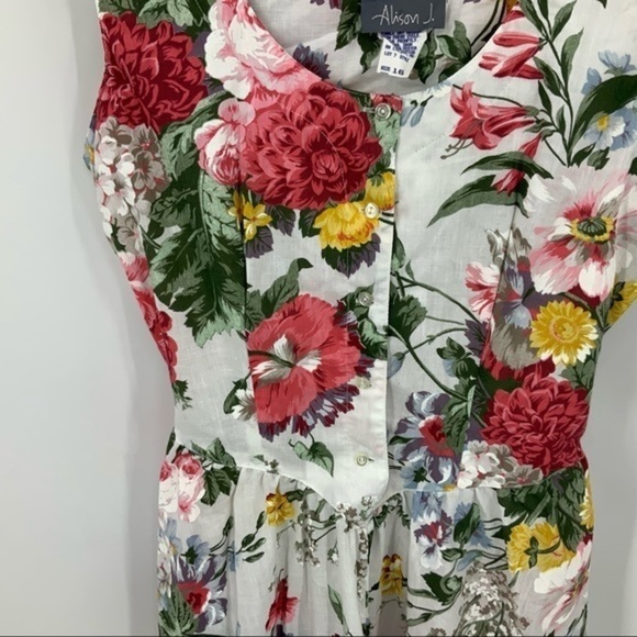 Allison J made in the USA Vintage Cottage core sleeveless floral print dress - Picture 4 of 8